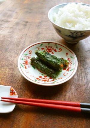 ピリ辛にんにく味噌とくるみの大葉巻き-レシピのメイン写真