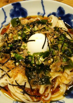 半熟卵の巣籠もりぶっかけうどん-レシピのメイン写真