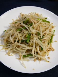 油不使用!もやしとにんにくの芽のツナ炒め-レシピのメイン写真