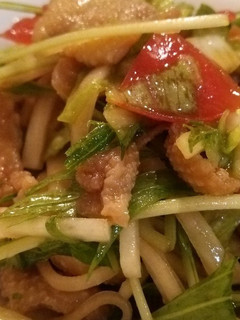 鳥皮と水菜のサラダ-レシピのメイン写真