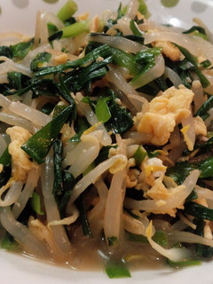 ポン酢中華味♪ニラとモヤシの甘炒り卵和え-レシピのメイン写真
