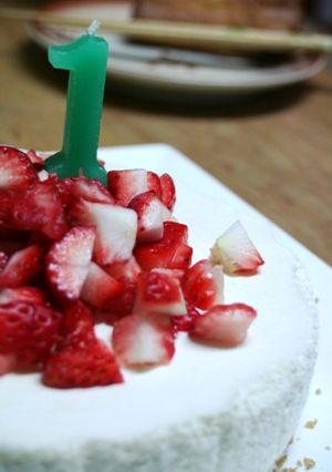 一歳のお誕生日の豆腐ホワイトケーキ-レシピのメイン写真