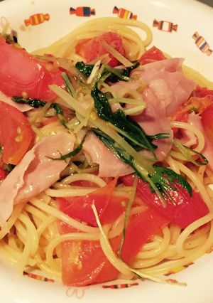生ハムとトマトのさっぱりペペロンチーノ-レシピのメイン写真