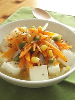 牛乳寒天IN♪冷製食べる野菜スープ-レシピのメイン写真