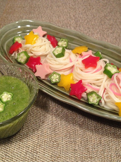 七夕オクラそうめん-レシピのメイン写真