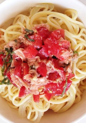 ズボラ＊ツナとトマト冷製パスタ-レシピのメイン写真