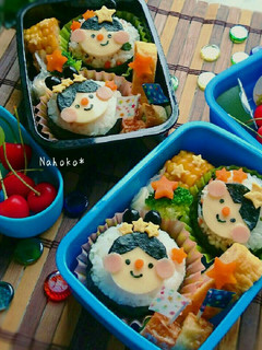 彦星&織姫にぎり❤七夕に❤キャラ弁-レシピのメイン写真