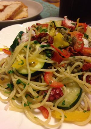 タコとズッキーニのパスタ-レシピのメイン写真