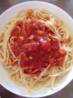 トマトの冷製パスタツナコーン入り-レシピのメイン写真