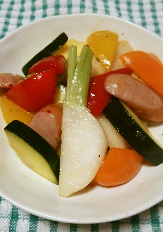夏野菜と蕪の塩ダレ炒め-レシピのメイン写真