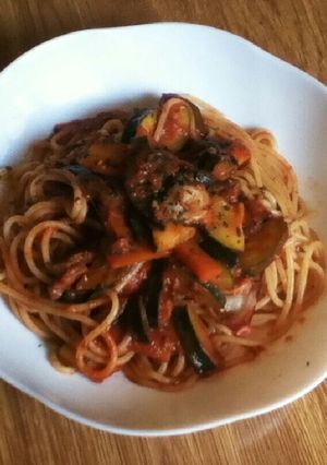 たっぷり夏野菜のトマトソースパスタ-レシピのメイン写真