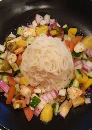 野菜マリネのお花畑そうめん-レシピのメイン写真