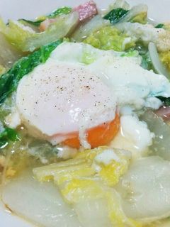 白菜ベーコン卵のスープ-レシピのメイン写真
