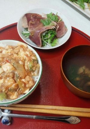 血管プラークダイエット食367（麻婆丼）-レシピのメイン写真