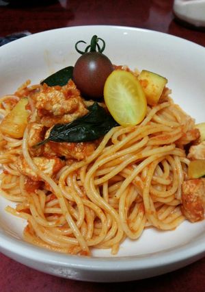 モウカザメのトマトパスタ-レシピのメイン写真