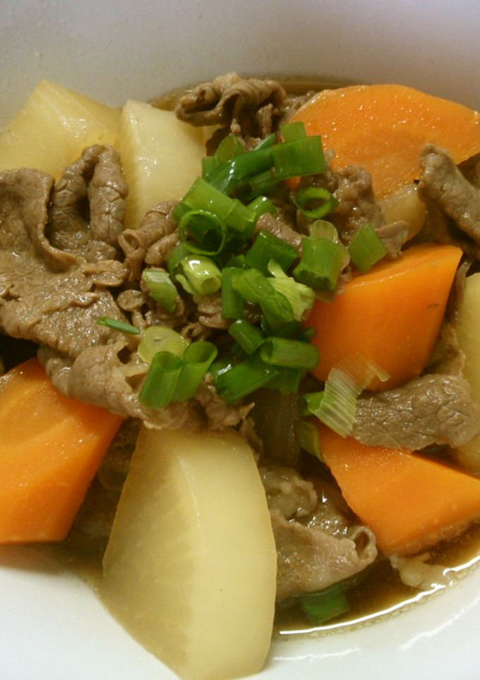 簡単 和食！ 牛肉と 大根 人参の煮物-レシピのメイン写真