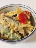 夕♪浸すだけ煮干しだし汁と煮干しde天丼