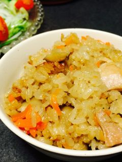 具材3つの美味しい鶏肉炊き込みごはん-レシピのメイン写真