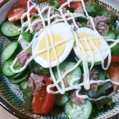 รูปของ さっぱり！野菜もりもり♪サラダうどん