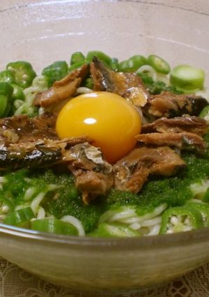 夏野菜とさんま蒲焼の冷やし塩らーめん-レシピのメイン写真