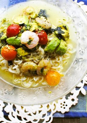 アボカド＆エビのぶっかけ冷やしらーめん-レシピのメイン写真