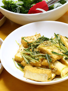 水菜と厚揚げのポン酢焼き-レシピのメイン写真