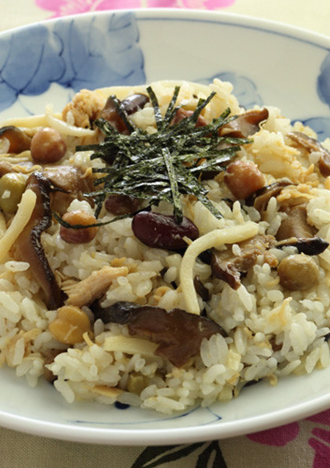 ささみとミックス豆の混ぜご飯【天狗缶詰】-レシピのメイン写真
