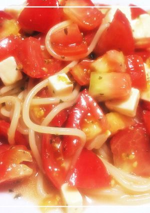 トマトとバジルソースの冷製パスタ-レシピのメイン写真