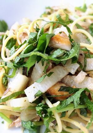 さば塩焼き&長芋でパスタにしました！-レシピのメイン写真
