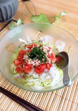 ツナサラダ冷やしぶっかけ塩らーめん-レシピのメイン写真