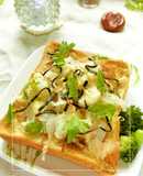 ゆず胡椒風味　玉葱のおかか塩昆布トースト