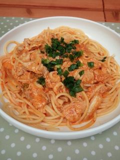 豚キムチ牛乳パスタ-レシピのメイン写真