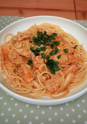 豚キムチ牛乳パスタ-レシピのメイン写真