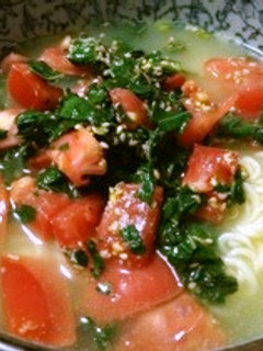 モロヘイヤとトマトのさっぱり塩ラーメン-レシピのメイン写真