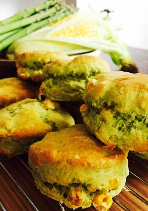 夏野菜アスパラとコーンのサクふわスコーン-レシピのメイン写真
