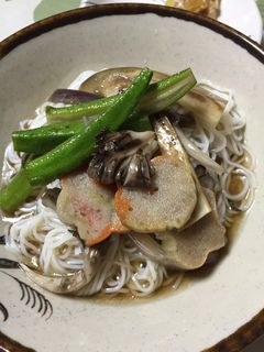 夏野菜和風ぶっかけ素麺-レシピのメイン写真