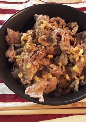 簡単☆ガッツリ♪♪バターにんにく醤油豚丼-レシピのメイン写真