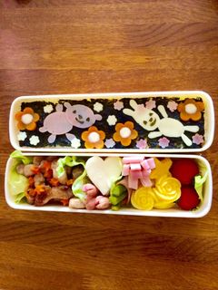 簡単キャラ弁☆ウサギとクマのノリ弁☆-レシピのメイン写真