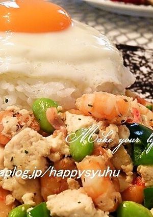 お豆腐とえびde☆ガパオライス-レシピのメイン写真