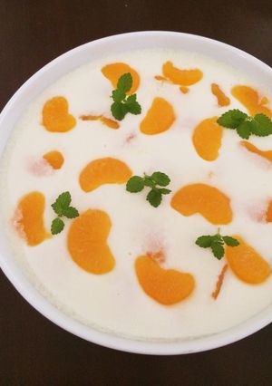 アガーとみかんの缶詰で作る簡単牛乳プリン-レシピのメイン写真