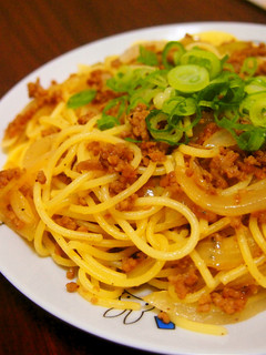 挽き肉と玉ネギの簡単和風パスタ♪-レシピのメイン写真