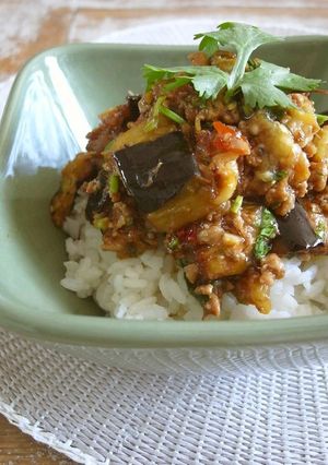 揚げナスと豚ひき肉のスイチリソテー丼-レシピのメイン写真