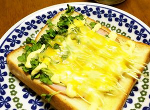 貝割れとハムのチーズトースト-レシピのメイン写真