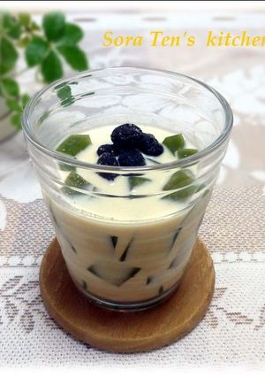✿きなこミルクに抹茶寒天✿-レシピのメイン写真