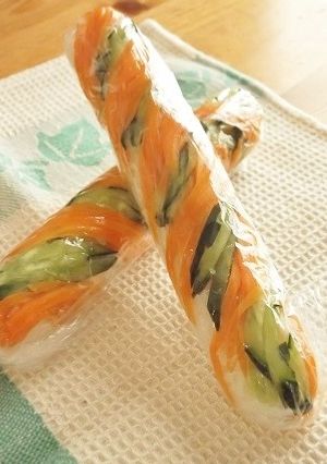 スティックおにぎり　浅漬けストライプ-レシピのメイン写真