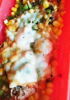 メインにもなる鯖味噌煮缶のネギチーズ焼-レシピのメイン写真