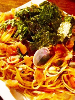 きんぴらごぼう梅パスタ-レシピのメイン写真