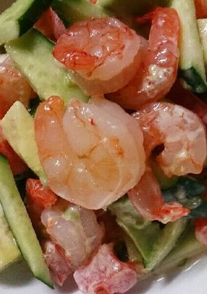 簡単！夏野菜とエビのアボカドサラダ-レシピのメイン写真