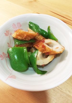 お弁当に！ ピーマンとちくわの梅炒め-レシピのメイン写真