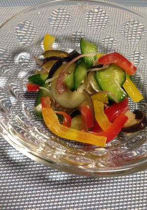 夏野菜のからし酢あえ-レシピのメイン写真